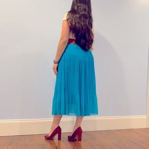 Metro Wear Blue skirt with brown belt